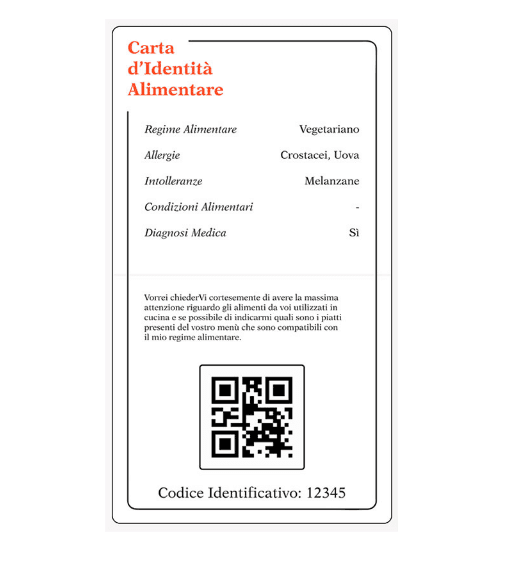 Carta d'Identità Alimentare